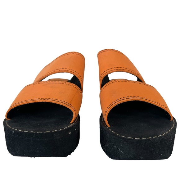 Mainframe Retro Vintage 90's Y2k Orange Platform Sandals Size 9 - Picture 5 of 8